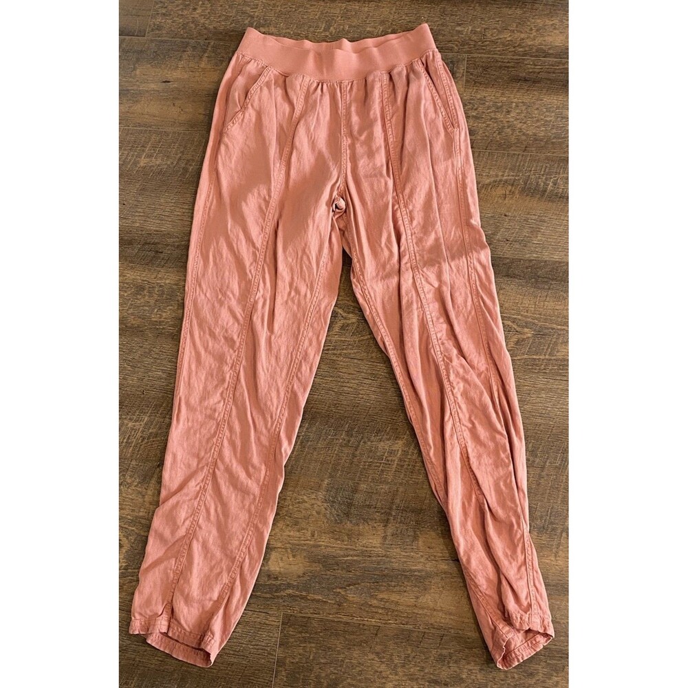 Faherty Coral Pink Linen Tencel Blend Pull On Pants Women’s Small